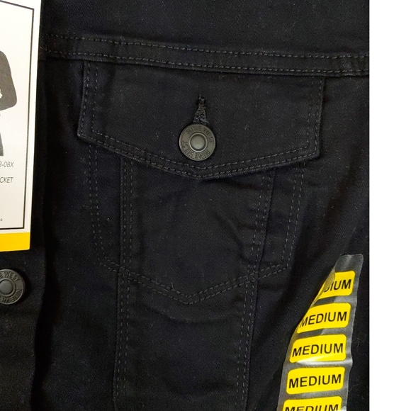 NWT Nine West Black Womens Long Slv Jean Jackets - Picture 5 of 7